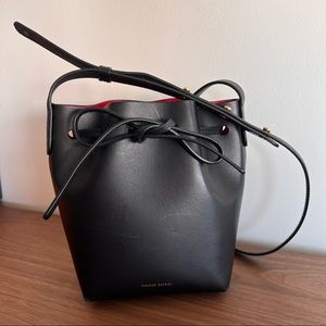 Mansur Gavriel Mini Mini Bucket Bag - Black/Flamma